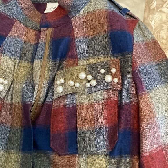 CAbi Collage Coastal Cowgirl, Pearlcore Plaid Jacket Size M - Picture 6 of 16